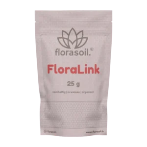 FloraLink 25g Beutel vor transparentem Hintergrund