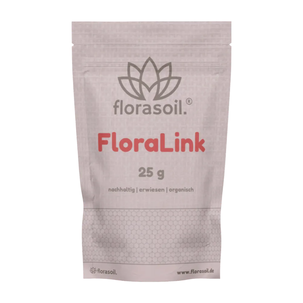 FloraLink Mykorrhiza-Zusatz 25g von FloraSoil – nachhaltiger, organischer Bodenverbesserer zur Förderung der Wurzelbildung und Nährstoffaufnahme für Living Soil.