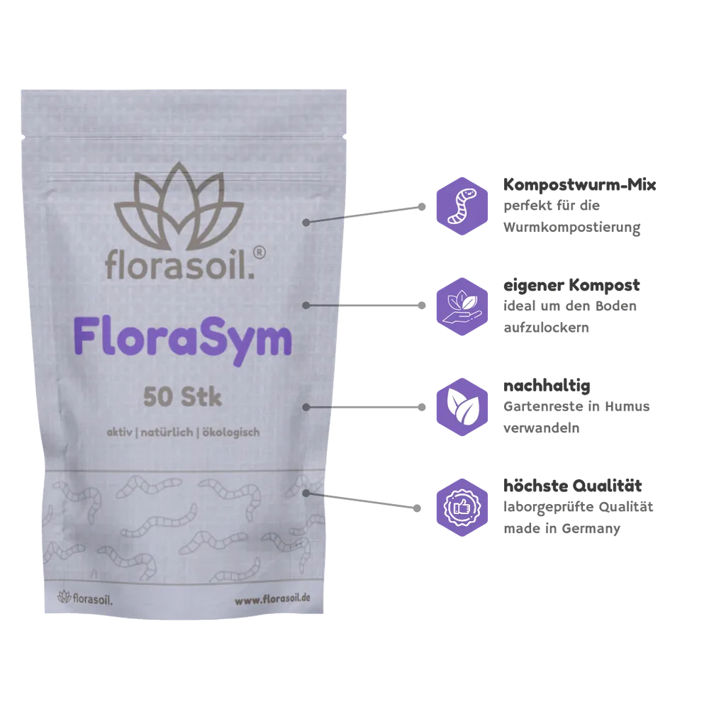 FloraSym Beutel mit 4 Produktvorteilen