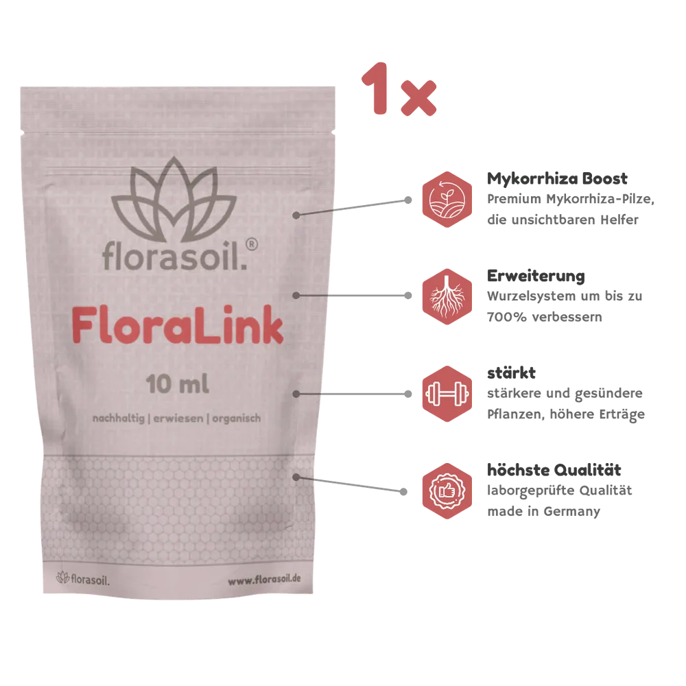 FloraLink 10ml Beutel mit 4 Produktvorteilen